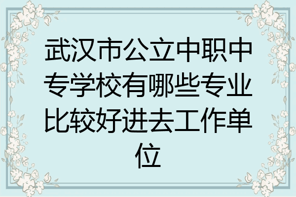 武汉市公立中职中专学校有哪些专业比较好进去工作单位