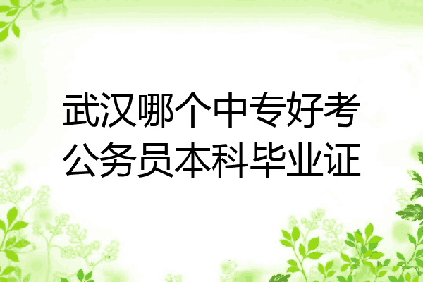 武汉哪个中专好考公务员本科毕业证