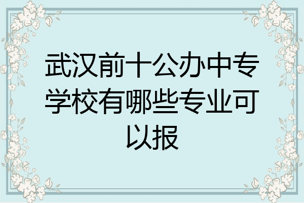 武汉前十公办中专学校有哪些专业可以报