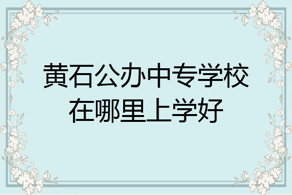 黄石公办中专学校在哪里上学好
