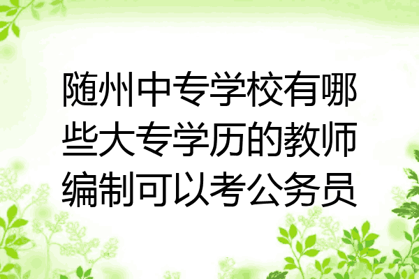 随州中专学校有哪些大专学历的教师编制可以考公务员