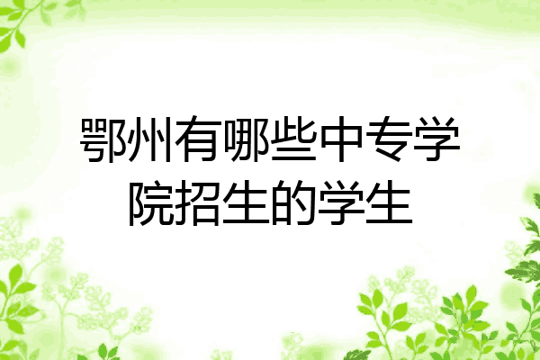 鄂州有哪些中专学院招生的学生