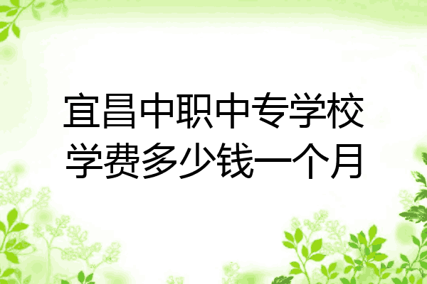 宜昌中职中专学校学费多少钱一个月