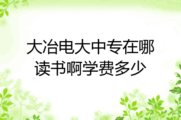 大冶电大中专在哪读书啊学费多少