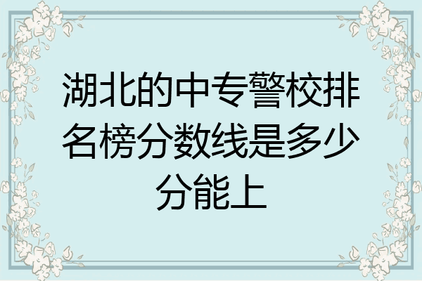 湖北的中专警校排名榜分数线是多少分能上