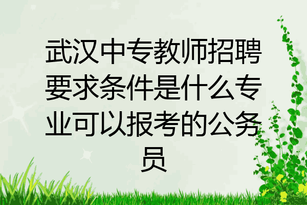 武汉中专教师招聘要求条件是什么专业可以报考的公务员
