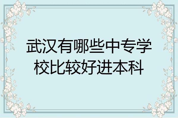 武汉有哪些中专学校比较好进本科