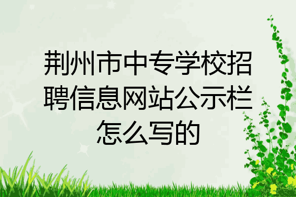 荆州市中专学校招聘信息网站公示栏怎么写的