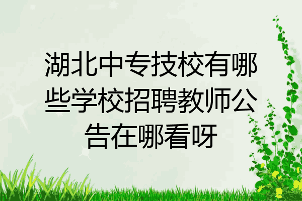 湖北中专技校有哪些学校招聘教师公告在哪看呀