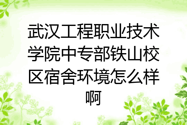 武汉工程职业技术学院中专部铁山校区宿舍环境怎么样啊