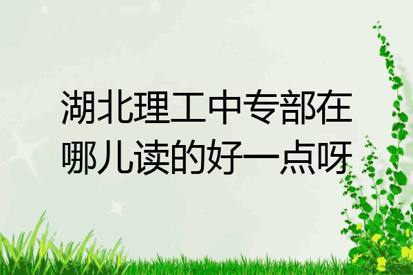 湖北理工中专部在哪儿读的好一点呀