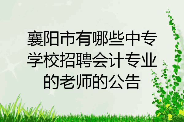 襄阳市有哪些中专学校招聘会计专业的老师的公告