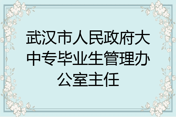 武汉市人民政府大中专毕业生管理办公室主任
