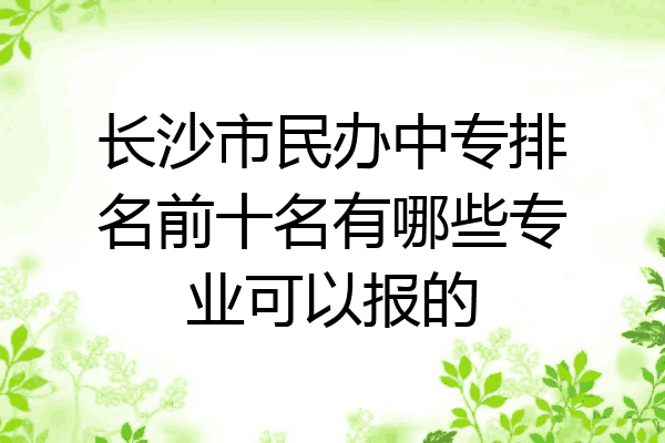 长沙市民办中专排名前十名有哪些专业可以报的