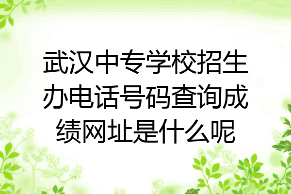 武汉中专学校招生办电话号码查询成绩网址是什么呢