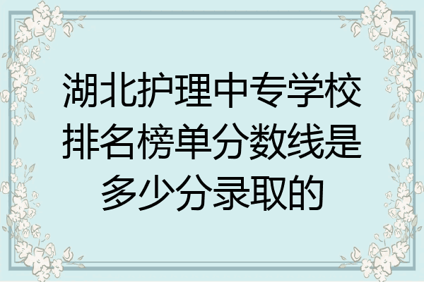 湖北护理中专学校排名榜单分数线是多少分录取的