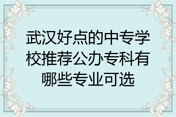 武汉好点的中专学校推荐公办专科有哪些专业可选