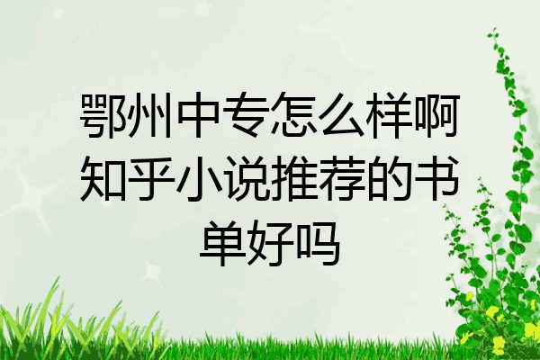 鄂州中专怎么样啊知乎小说推荐的书单好吗