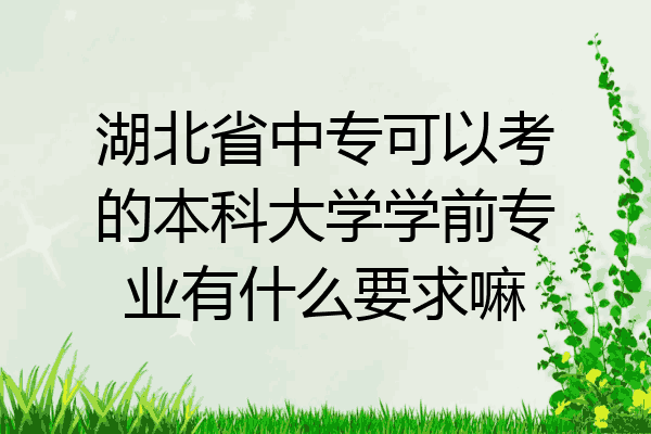 湖北省中专可以考的本科大学学前专业有什么要求嘛