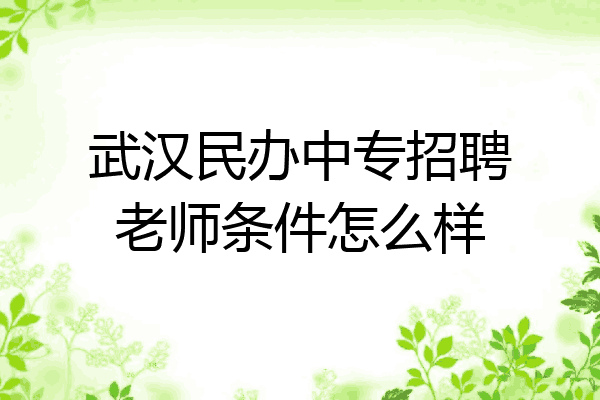 武汉民办中专招聘老师条件怎么样