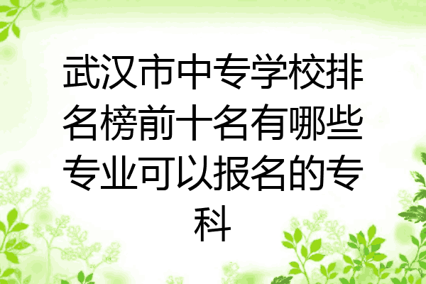 武汉市中专学校排名榜前十名有哪些专业可以报名的专科