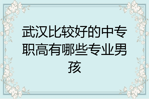 武汉比较好的中专职高有哪些专业男孩