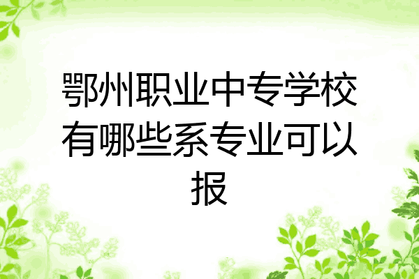 鄂州职业中专学校有哪些系专业可以报