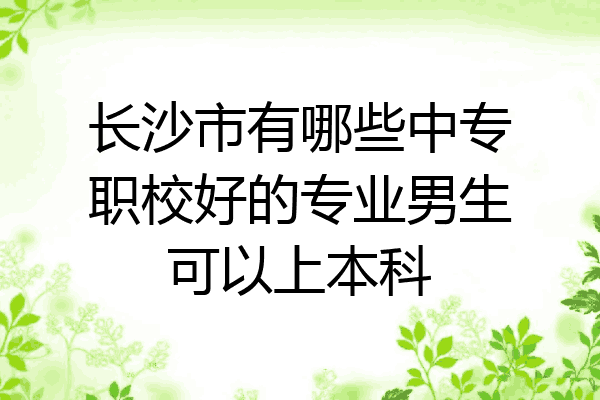 长沙市有哪些中专职校好的专业男生可以上本科