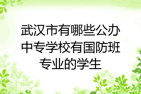 武汉市有哪些公办中专学校有国防班专业的学生