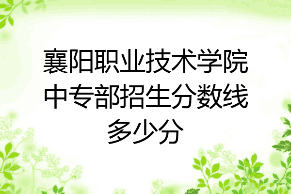 襄阳职业技术学院中专部招生分数线多少分