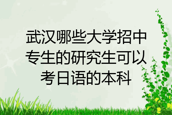 武汉哪些大学招中专生的研究生可以考日语的本科