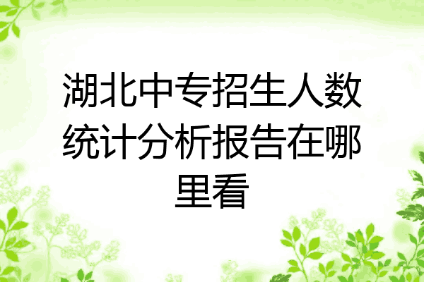 湖北中专招生人数统计分析报告在哪里看