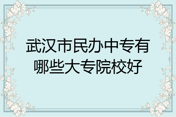 武汉市民办中专有哪些大专院校好