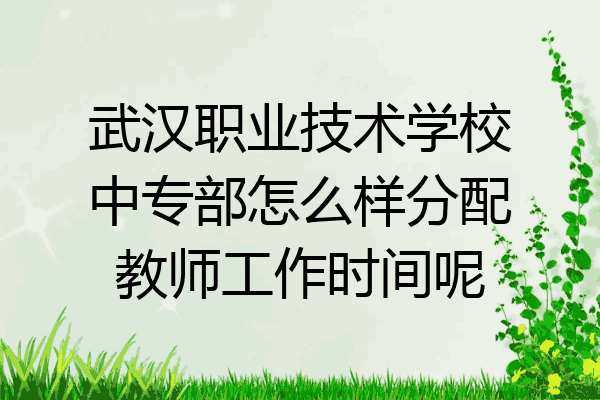 武汉职业技术学校中专部怎么样分配教师工作时间呢