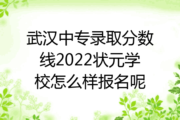 武汉中专录取分数线2022状元学校怎么样报名呢