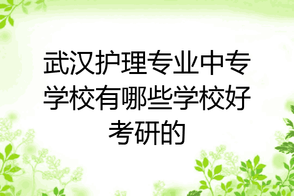 武汉护理专业中专学校有哪些学校好考研的