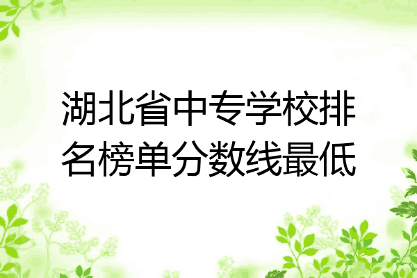 湖北省中专学校排名榜单分数线最低
