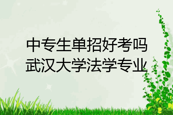 中专生单招好考吗武汉大学法学专业