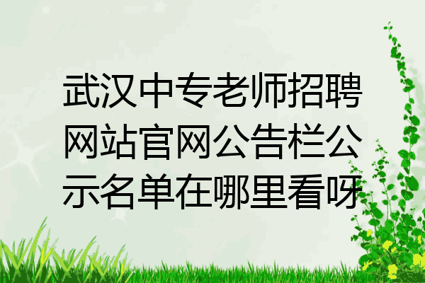 武汉中专老师招聘网站官网公告栏公示名单在哪里看呀