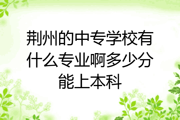 荆州的中专学校有什么专业啊多少分能上本科