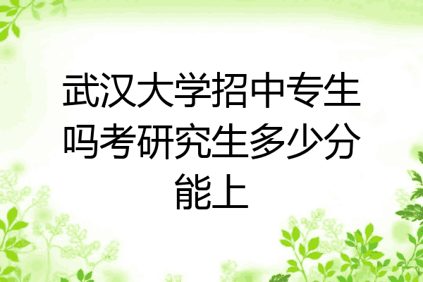 武汉大学招中专生吗考研究生多少分能上