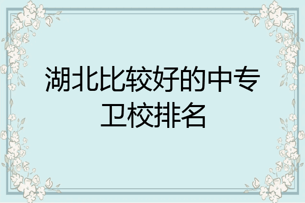 湖北比较好的中专卫校排名