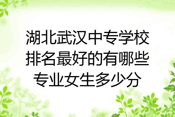 湖北武汉中专学校排名最好的有哪些专业女生多少分