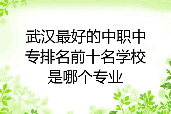 武汉最好的中职中专排名前十名学校是哪个专业