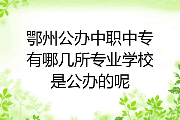 鄂州公办中职中专有哪几所专业学校是公办的呢