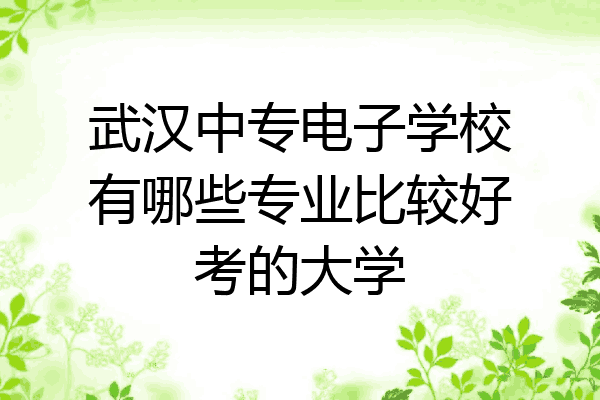 武汉中专电子学校有哪些专业比较好考的大学