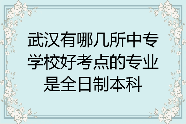 武汉有哪几所中专学校好考点的专业是全日制本科