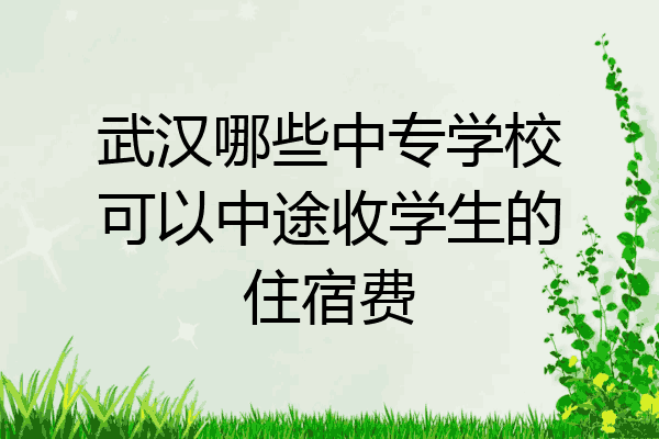 武汉哪些中专学校可以中途收学生的住宿费