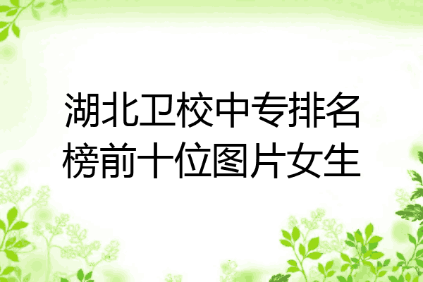 湖北卫校中专排名榜前十位图片女生