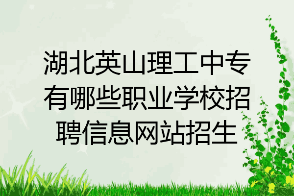 湖北英山理工中专有哪些职业学校招聘信息网站招生